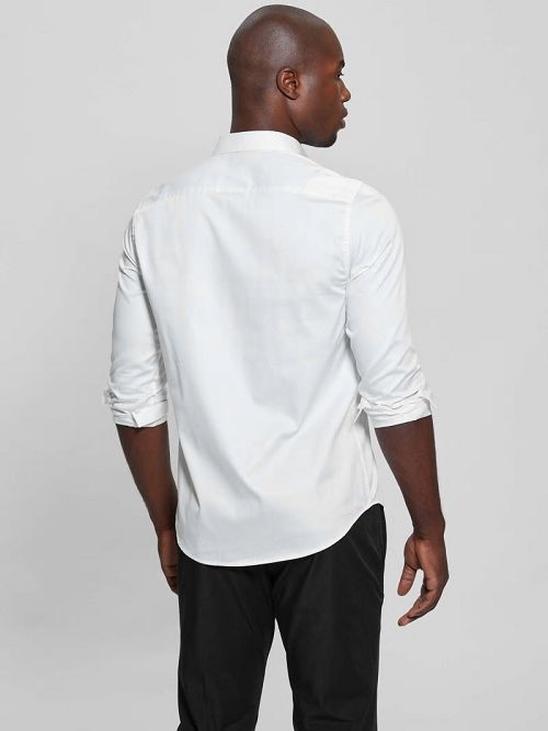 Guess Sateen Poplin Shirt Albi | GUESS-SN31134