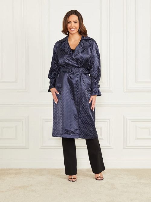 Guess Satin Trench Coat Albastri | GUESS-SN27872