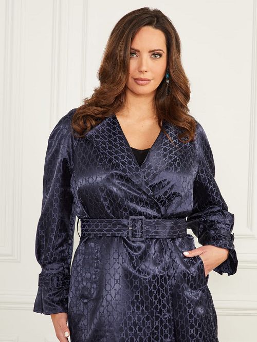 Guess Satin Trench Coat Albastri | GUESS-SN27872