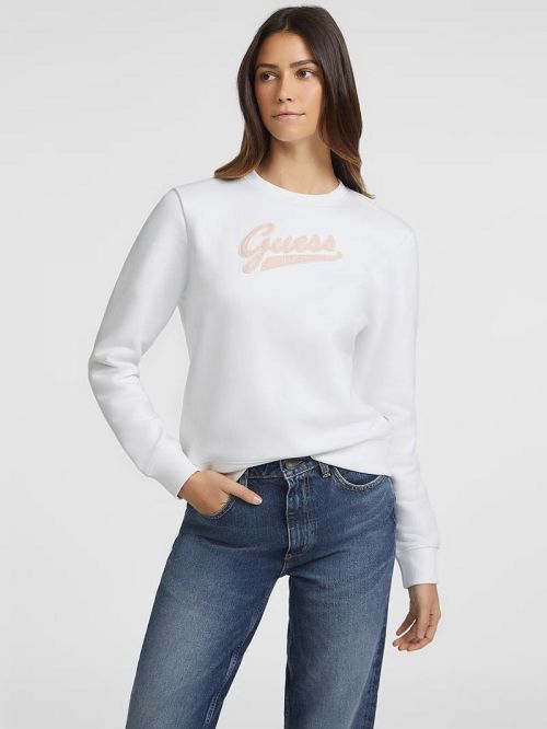 Guess Script Logo Sweatshirt Albi | GUESS-SN27674