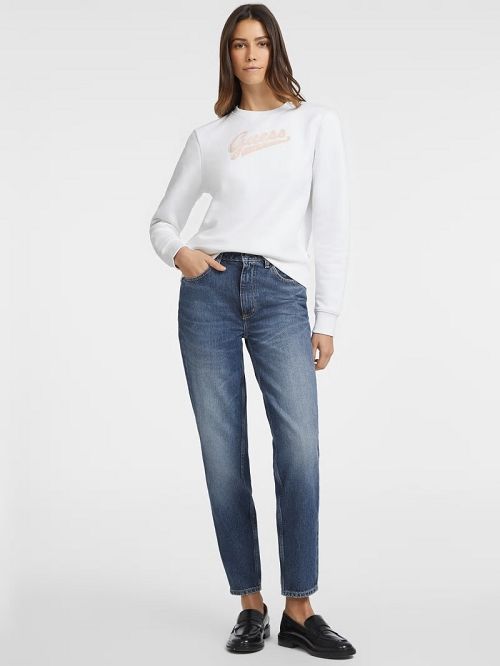 Guess Script Logo Sweatshirt Albi | GUESS-SN27674