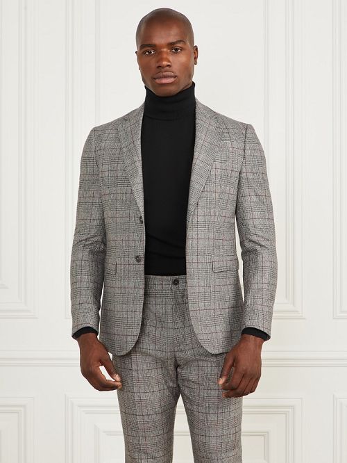 Guess Sean Notched Blazer Negrii Albi | GUESS-SN30805