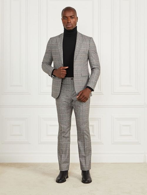 Guess Sean Notched Blazer Negrii Albi | GUESS-SN30805