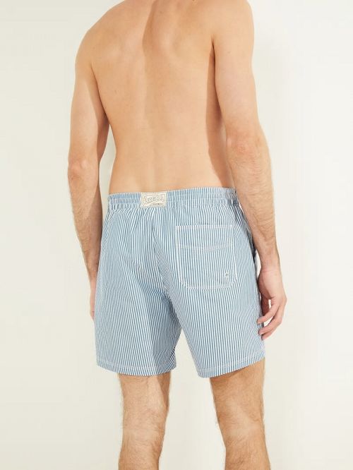 Guess Seersucker Swim Trunks Albastri | GUESS-SN31595