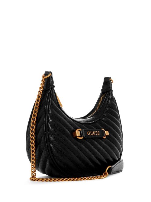 Guess Sela Mini Crossbody Hobo Negrii | GUESS-SN29043