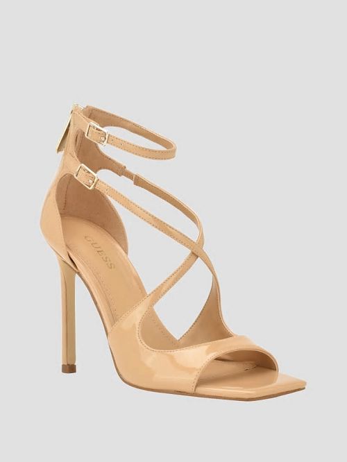 Guess Sella Strappy Stiletto Heels Bej | GUESS-SN29795