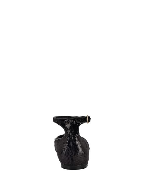 Guess Sequin Ankle Strap Ballet Flats Negrii | GUESS-SN29885