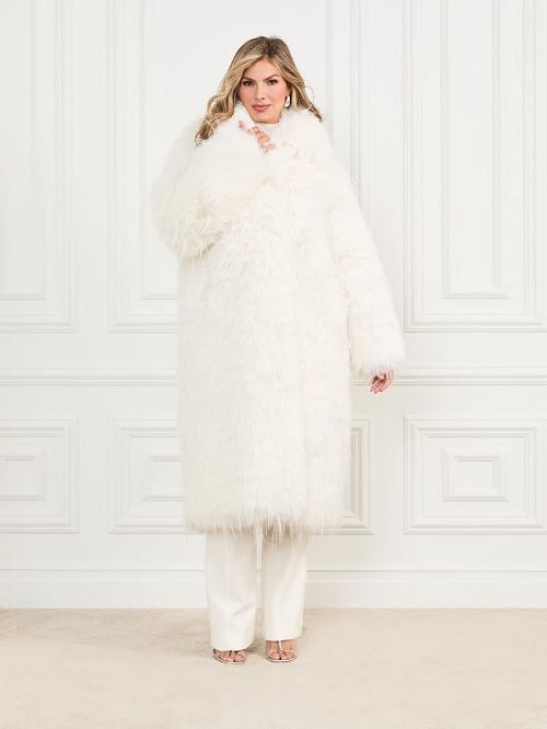 Guess Serena Faux-Fur Coat Albi | GUESS-SN27946