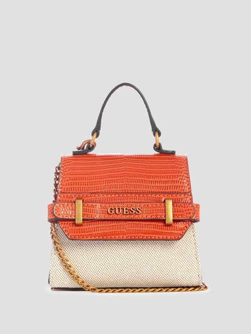 Guess Sestri Canvas Micro Mini Satchel Portocalii | GUESS-SN29236