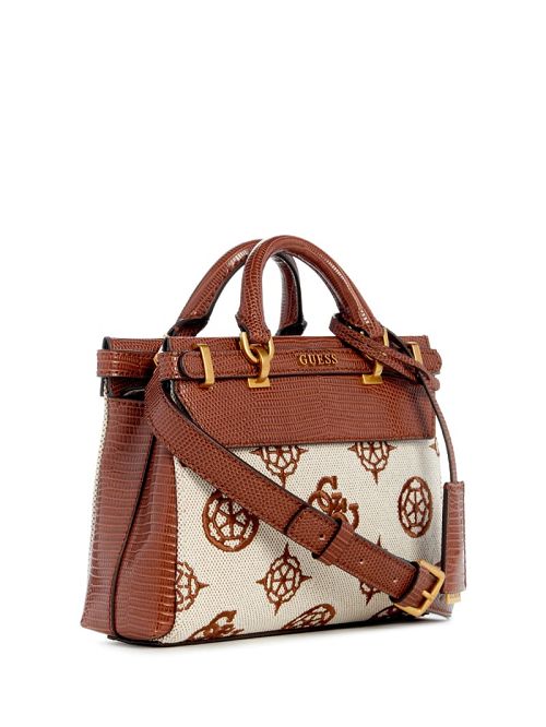 Guess Sestri Canvas Peony Mini Satchel Maro | GUESS-SN29283