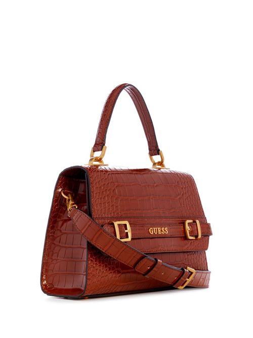 Guess Sestri Crocodile-Embossed Crossbody Maro | GUESS-SN28773