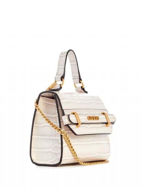 Guess Sestri Crocodile-Embossed Mini Crossbody Albi | GUESS-SN29010