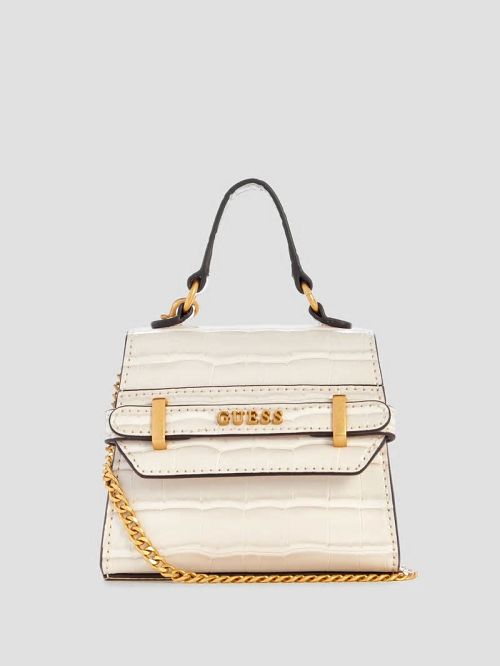 Guess Sestri Crocodile-Embossed Mini Crossbody Albi | GUESS-SN29010