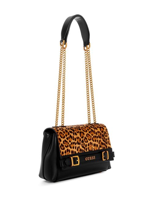 Guess Sestri Leopard Convertible Crossbody Maro | GUESS-SN29039