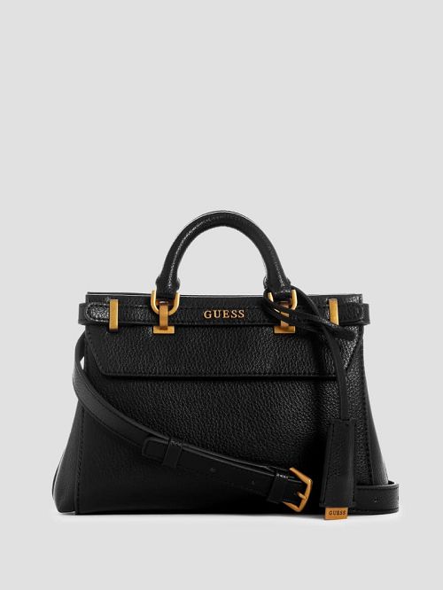 Guess Sestri Pebbled Mini Satchel Negrii | GUESS-SN29237