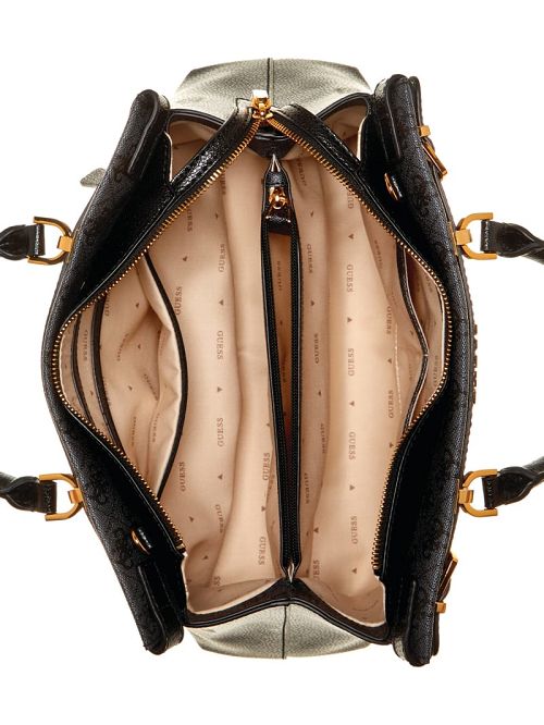 Guess Sestri Quattro G Luxury Satchel Negrii | GUESS-SN28750