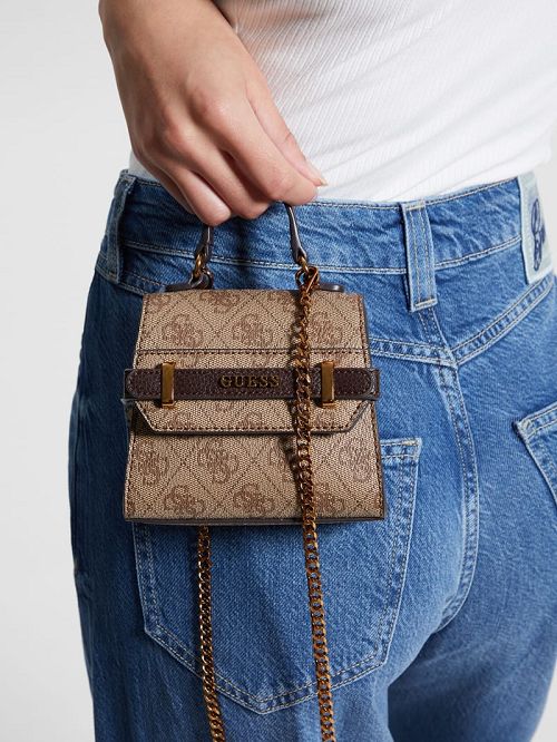 Guess Sestri Quattro G Micro Mini Satchel Maro | GUESS-SN29313