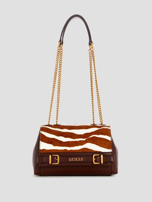 Guess Sestri Zebra Convertible Crossbody Maro | GUESS-SN29163