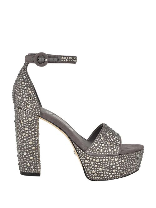 Guess Setone Rhinestone Platform Heels Bej | GUESS-SN29819