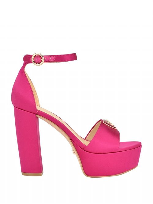 Guess Setone Satin Signature Platform Heels Roz | GUESS-SN29845