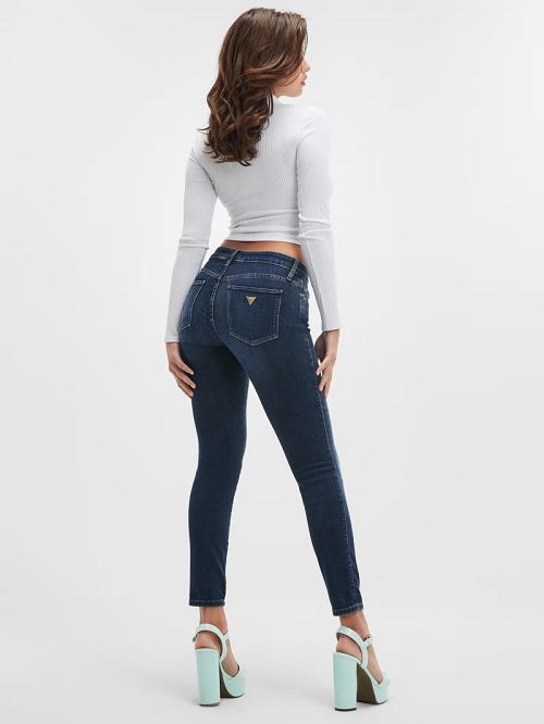 Guess Sexy Curve Mid-Rise Skinny Jeans Albastri | GUESS-SN26615