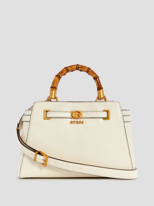 Guess Sibel Bamboo Handle Satchel Albi | GUESS-SN29030
