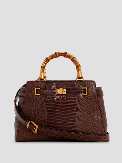 Guess Sibel Bamboo Handle Satchel Maro | GUESS-SN28708