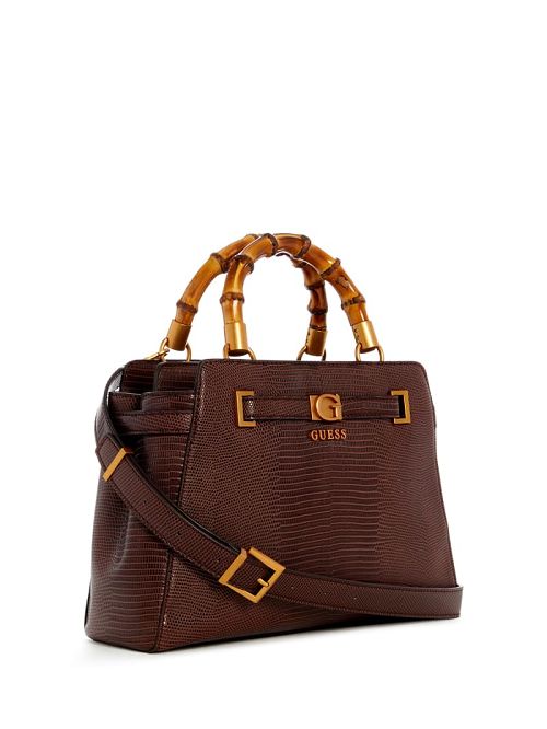 Guess Sibel Bamboo Handle Satchel Maro | GUESS-SN29328