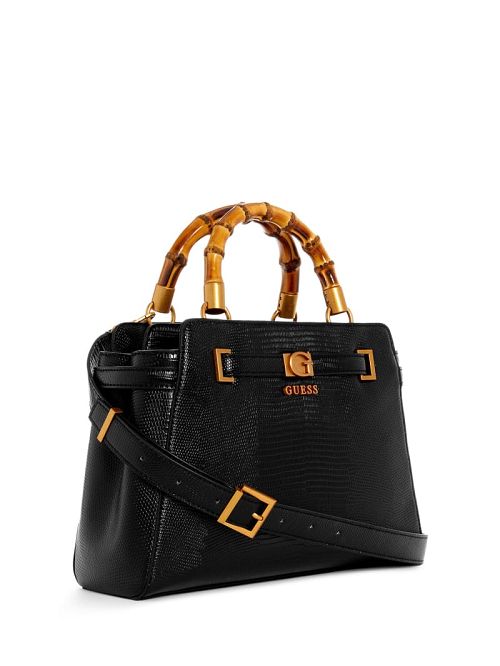 Guess Sibel Bamboo Handle Satchel Negrii | GUESS-SN28689