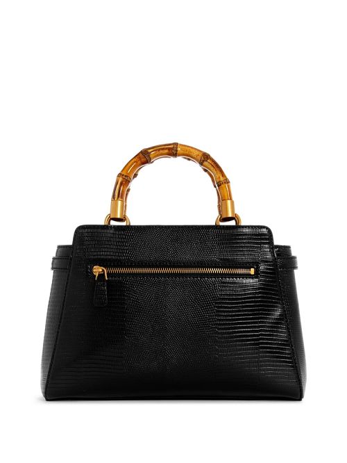 Guess Sibel Bamboo Handle Satchel Negrii | GUESS-SN28689