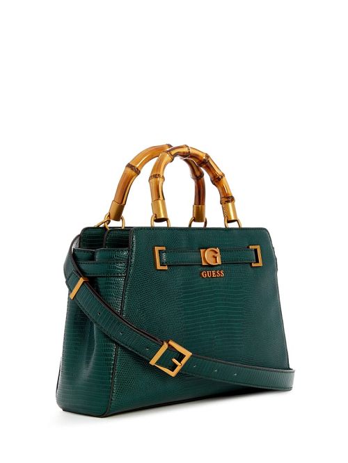 Guess Sibel Bamboo Handle Satchel Verzi | GUESS-SN28714