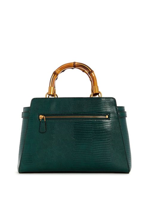 Guess Sibel Bamboo Handle Satchel Verzi | GUESS-SN28714