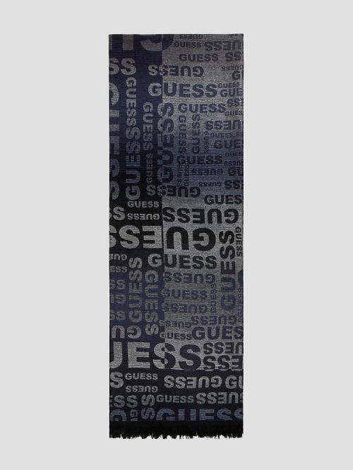 Guess Signature Script Scarf Albastri | GUESS-SN31856