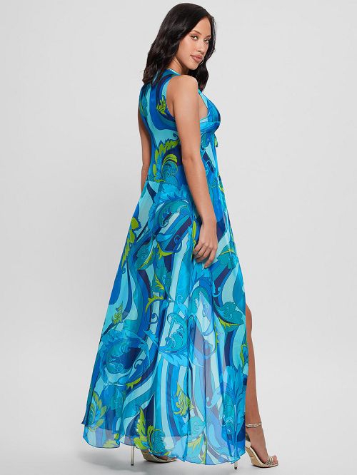Guess Silk-Blend Swim Cover-Up Albastri | GUESS-SN28551