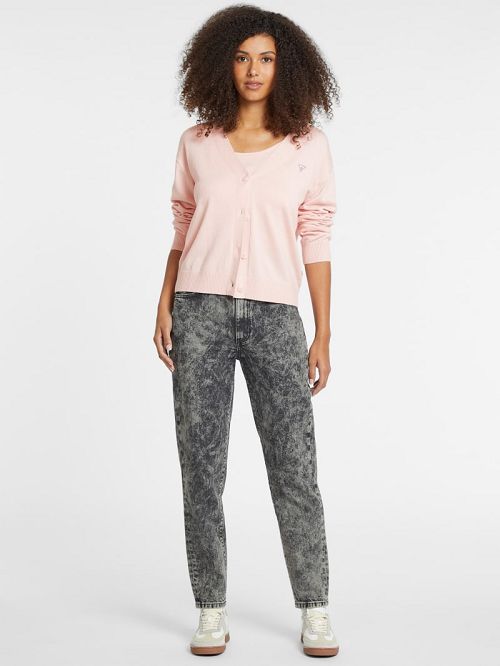 Guess Silk and Wool-Blend Mini Triangle Cardigan Roz | GUESS-SN27416