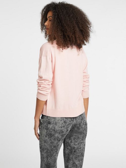 Guess Silk and Wool-Blend Mini Triangle Cardigan Roz | GUESS-SN27416