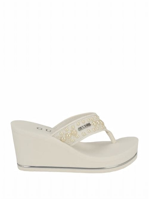 Guess Silus Pearl Wedge Sandals Albi | GUESS-SN29727
