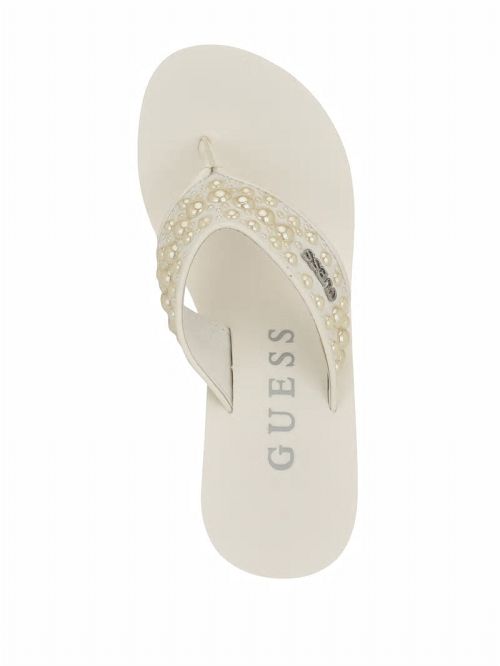 Guess Silus Pearl Wedge Sandals Albi | GUESS-SN29727