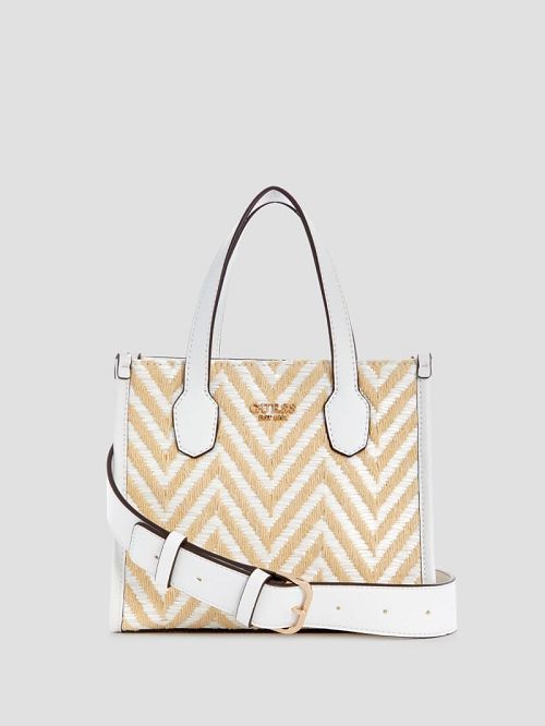 Guess Silvana Chevron Mini Tote Albi | GUESS-SN28926