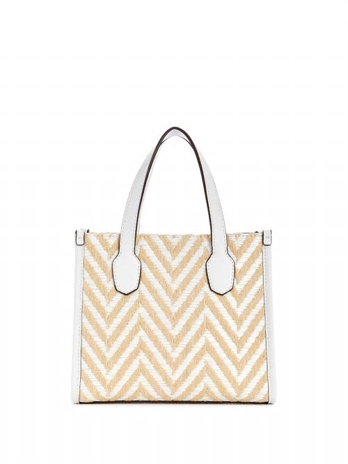 Guess Silvana Chevron Mini Tote Albi | GUESS-SN29381
