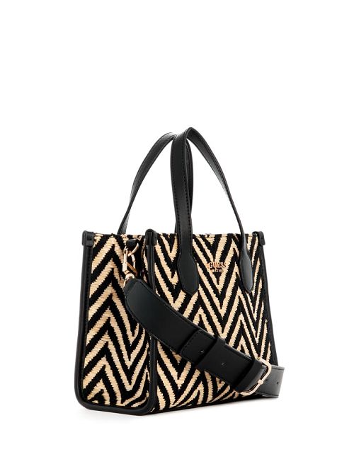 Guess Silvana Chevron Mini Tote Negrii | GUESS-SN29418