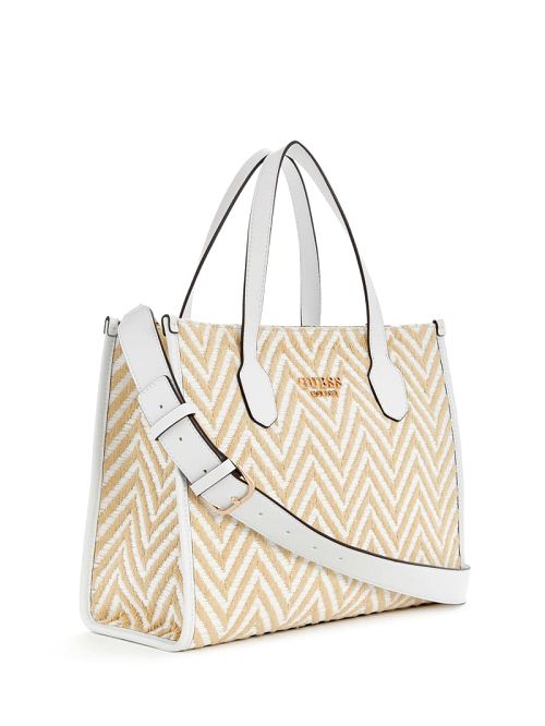 Guess Silvana Chevron Tote Albi | GUESS-SN28953
