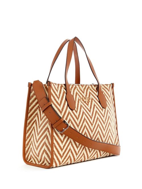 Guess Silvana Chevron Tote Maro | GUESS-SN29454