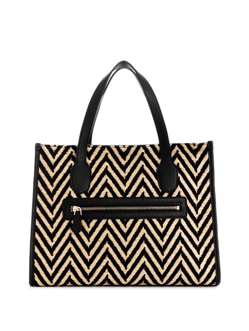 Guess Silvana Chevron Tote Negrii | GUESS-SN29420