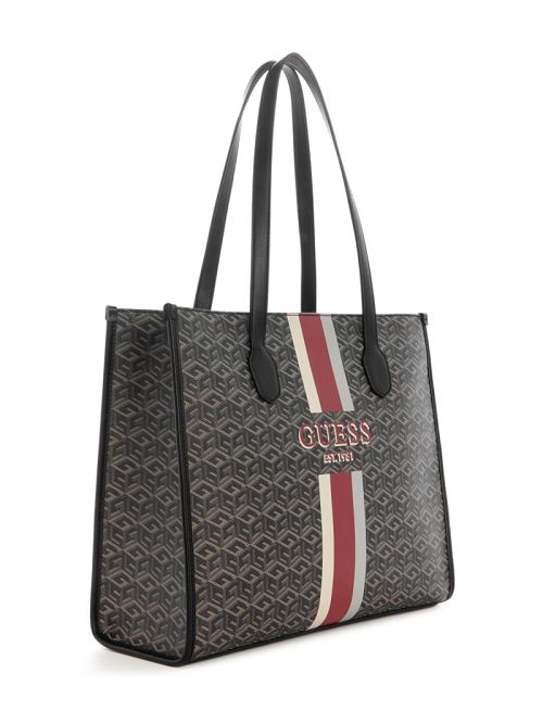Guess Silvana Cube Logo Girlfriend Tote Negrii | GUESS-SN29468