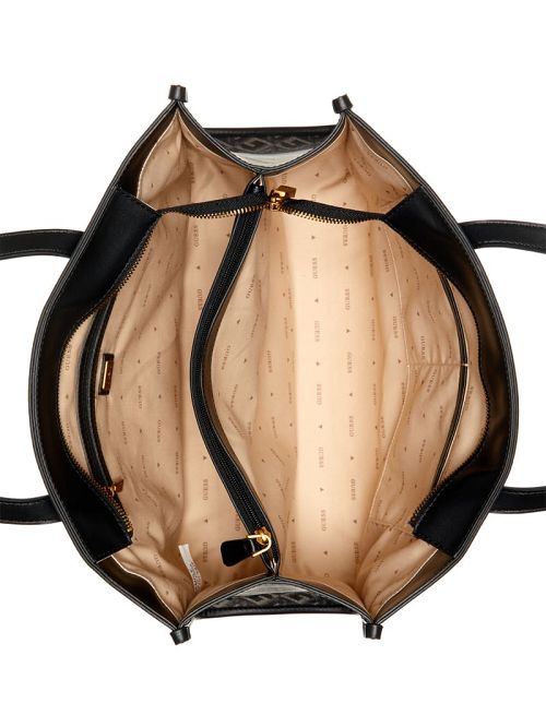 Guess Silvana Cube Logo Girlfriend Tote Negrii | GUESS-SN29468