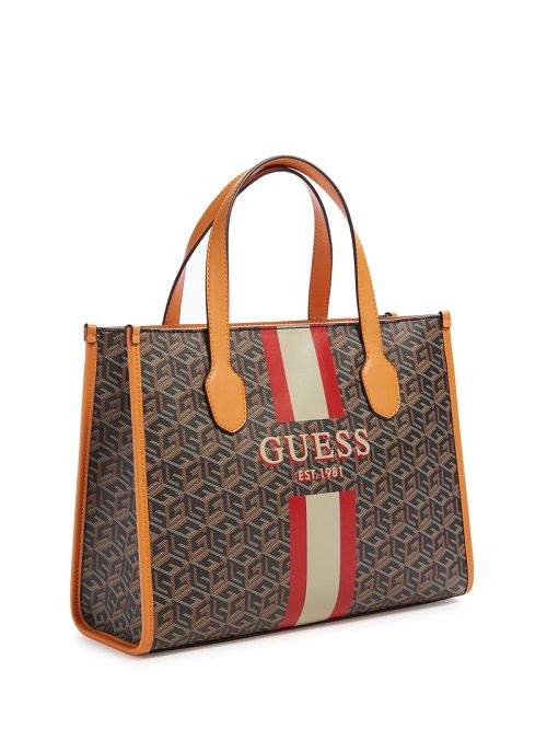 Guess Silvana G Cube Tote Negrii | GUESS-SN28741