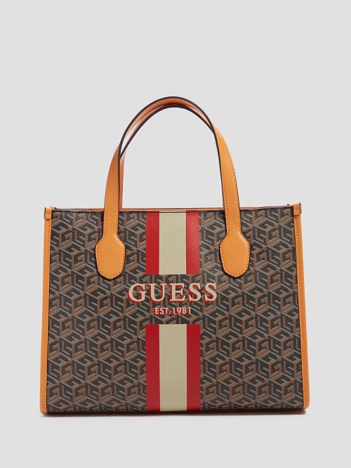 Guess Silvana G Cube Tote Negrii | GUESS-SN28741