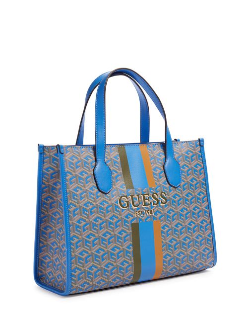 Guess Silvana G Cube Tote Turcoaz | GUESS-SN29365