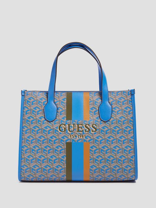 Guess Silvana G Cube Tote Turcoaz | GUESS-SN29365